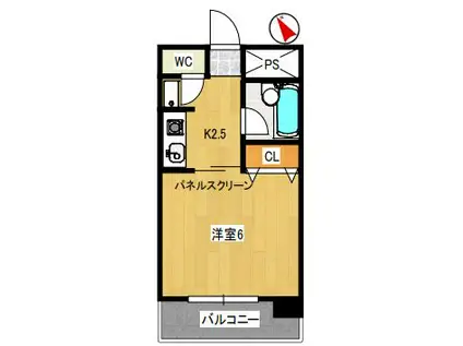 グレースビュウ国府台(ワンルーム/6階)の間取り写真
