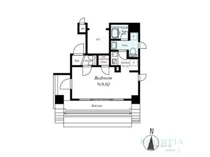 ディアレイシャス亀戸(1K/7階)の間取り写真