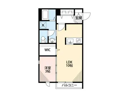 シャルパンティエ武蔵浦和(1LDK/2階)の間取り写真