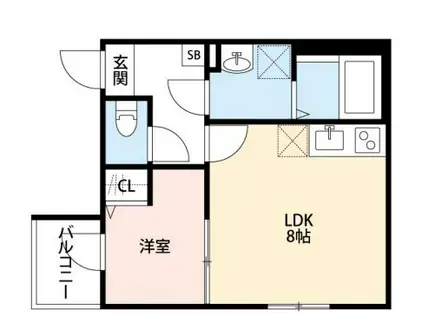 THE HOUSE 与野本町 BLANC(1LDK/1階)の間取り写真