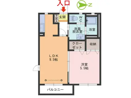イル・マーレ(1LDK/2階)の間取り写真