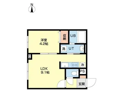 フレンズN20(1LDK/4階)の間取り写真