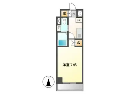 フローライト徳川(1K/6階)の間取り写真