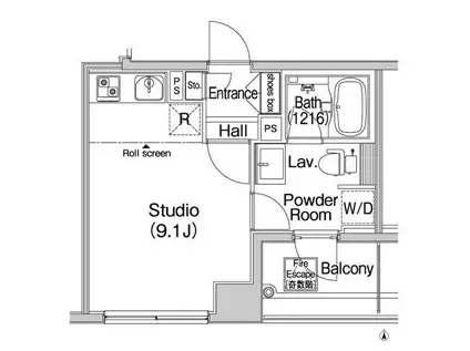 コンフォリア上野広小路(ワンルーム/2階)の間取り写真