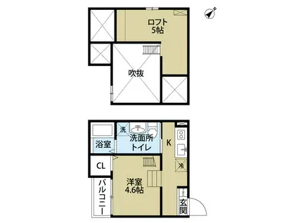 FIORE(1K/2階)の間取り写真