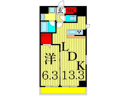 LEGARE(1LDK/4階)の間取り写真