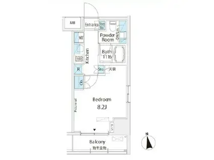 ベルビュー浅草橋(1K/3階)の間取り写真