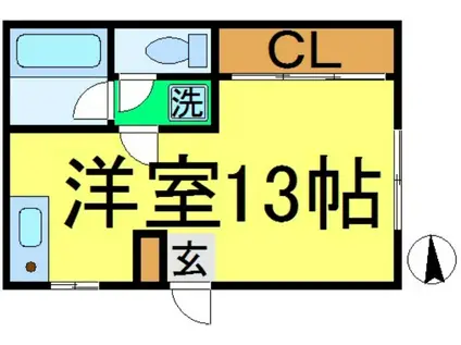 三家第2ビル(ワンルーム/5階)の間取り写真