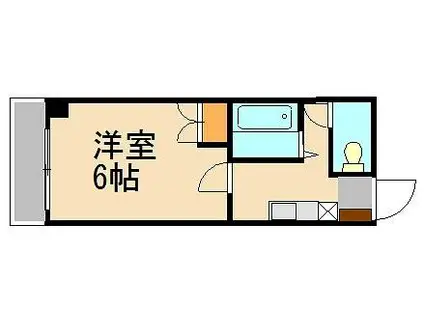 優花ハイツ(1K/2階)の間取り写真