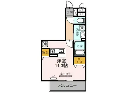 ユートリーX(ワンルーム/3階)の間取り写真