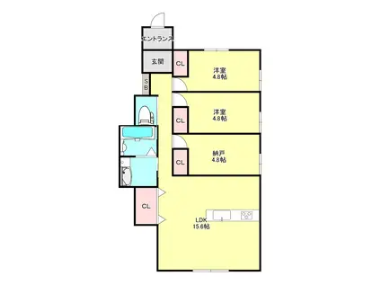 K-AT KOMABA(2SLDK/1階)の間取り写真