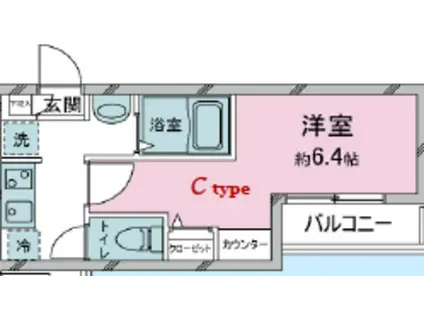 蕨市北町 アパート(1K/1階)の間取り写真