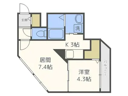 ルナポーザ(1LDK/4階)の間取り写真