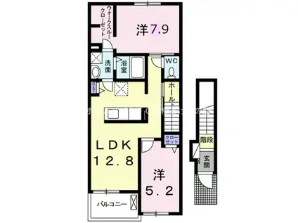 アンプルール II(2LDK/2階)の間取り写真