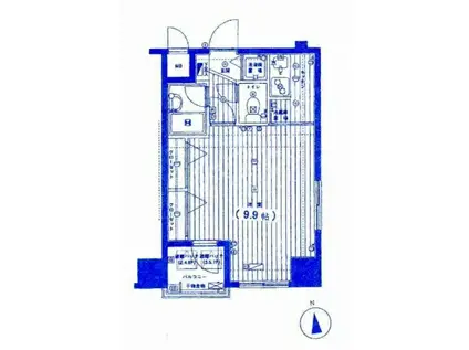 グランドガーラ麻布十番(1K/2階)の間取り写真