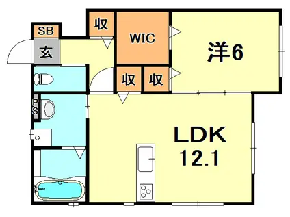 サインポスト東人丸(1LDK/1階)の間取り写真