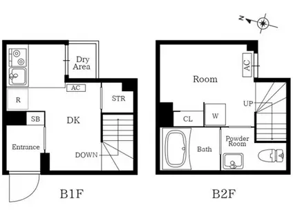 プレニーズ護国寺PREMIER(1DK/B1階)の間取り写真