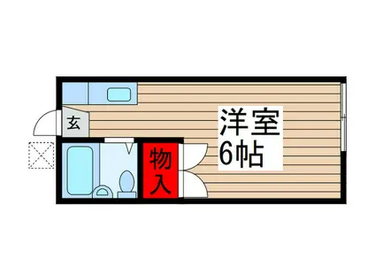 グリーンパレス(ワンルーム/2階)の間取り写真