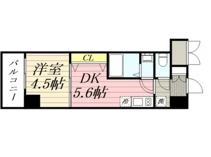グランパセオ菊川 GRANPASEO菊川(1DK/2階)の間取り写真