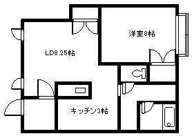 ＪＲ富良野線 神楽岡駅 徒歩23分 2階建 築26年(1LDK/2階)の間取り写真