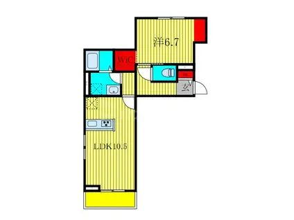 パルテンツァ松波さくら通(1LDK/1階)の間取り写真