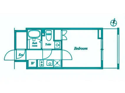 グランパセオ目黒(1K/4階)の間取り写真