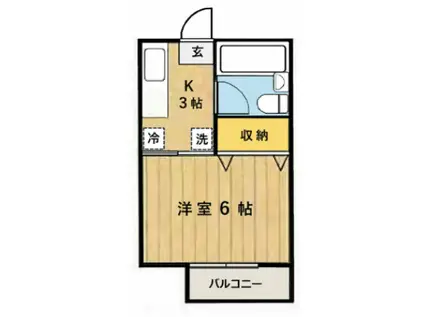 柏パークハイムA棟 住居 A(1K/2階)の間取り写真