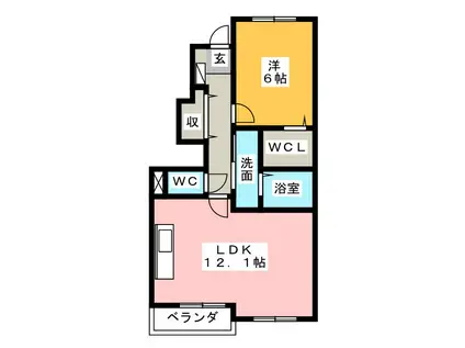 フォーシーズン Y(1LDK/1階)の間取り写真