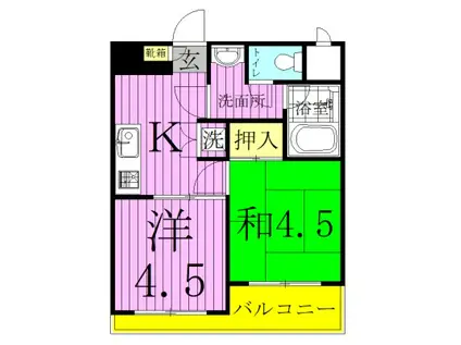 第1正五コーポ(2K/2階)の間取り写真