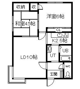 グランドール永山2号館(2LDK/1階)の間取り写真