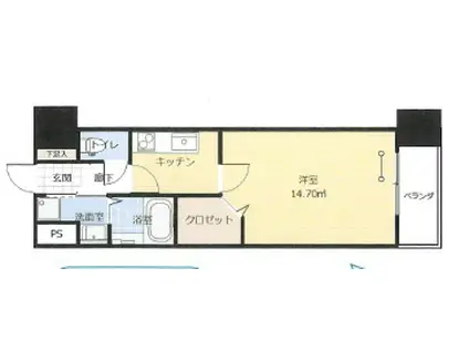 アークデュオ福島万世町(1K/6階)の間取り写真