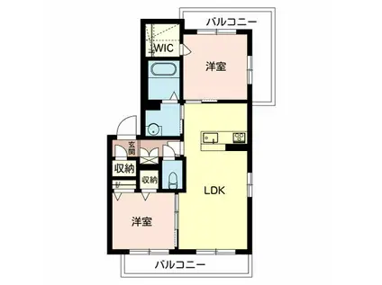 キャトル セゾン(2LDK/3階)の間取り写真