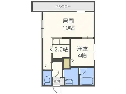 コートロティ宮の森(1LDK/3階)の間取り写真