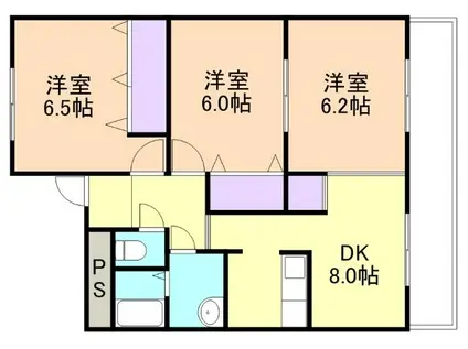 水原マンションII(3DK/1階)の間取り写真