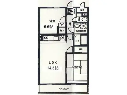 メゾンクレール(2LDK/4階)の間取り写真