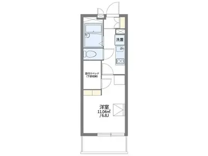 レオパレス浦和美園(1K/2階)の間取り写真