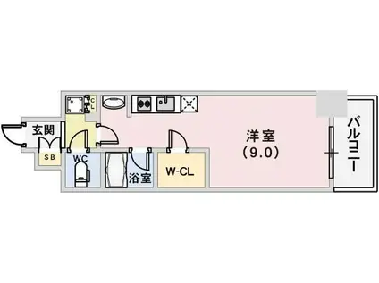 アスヴェル神戸駅前(ワンルーム/2階)の間取り写真