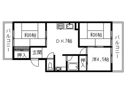 ベルパーク古高(3DK/2階)の間取り写真