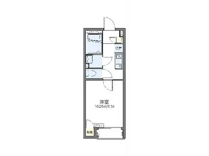 レオネクストやまとIII(1K/2階)の間取り写真