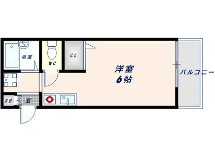 ブリエール布施(1K/1階)の間取り写真