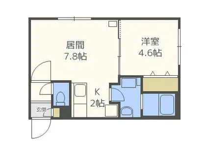 セレーノ ロッソ(1LDK/3階)の間取り写真