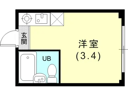 石原マンション(ワンルーム/3階)の間取り写真