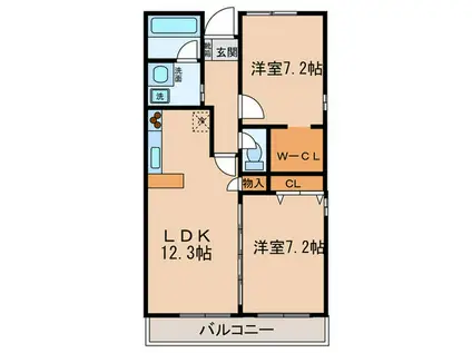 アークステージ(2LDK/1階)の間取り写真