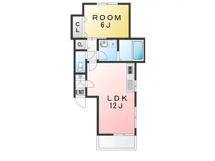 スクエアM上大岡(1LDK/1階)の間取り写真