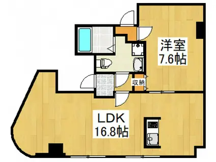 第2荒野ビル(1LDK/4階)の間取り写真