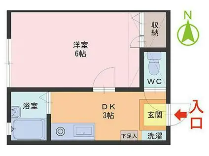 セルーラ松本(1DK/2階)の間取り写真