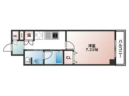 ルナコート江坂(1K/7階)の間取り写真