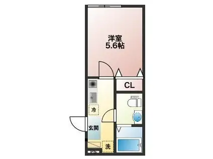 KEEP LAGOON 常盤台(1K/2階)の間取り写真