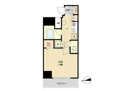 ラクラス新御徒町(1K/5階)の間取り写真