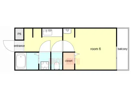 ルストーレ西宮北口2号棟(1K/1階)の間取り写真